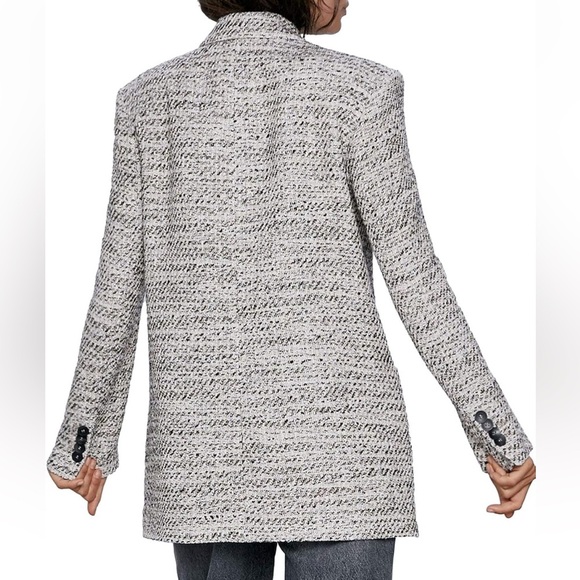 [S] Zara Women Double-breasted tweed Blazer - Picture 3 of 12